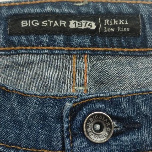 Big Star 1974 Rikki Low Rise Straight Leg Stretch Denim Blue Jeans - Picture 5 of 7